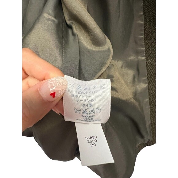 Land’s End Women’s Short Zip Collared Jacket Olive Green Wool Blend Size 12 - Picture 10 of 15